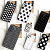 Black And White Polka Dot For OPPO A58 A78 A98 A54 A74 A94 A16 A76 A96 A5 A9 A52 A72 A79 A53S A15 A17 A57 A77 Case