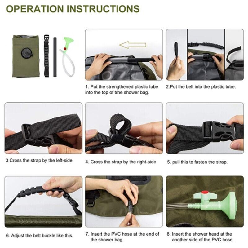 Прочный 20-литровый походный душ с подогревом от солнца, портативный, для кемпинга, туризма, альпинизма, купания