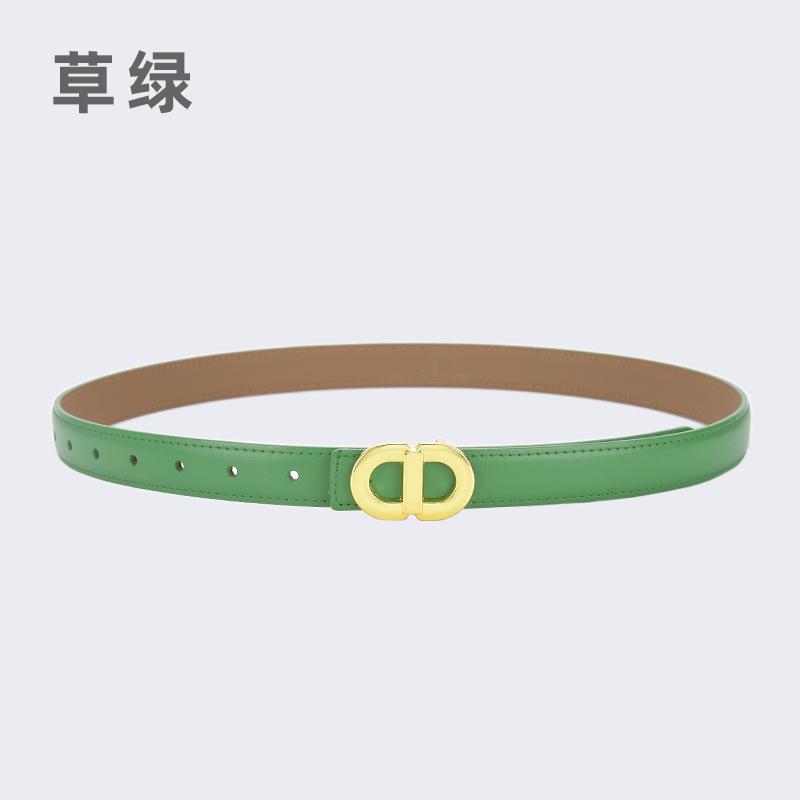 Женский ремень с буквенной пряжкой из сплава, простой декоративный ремень из кожи для студентов, повседневная одежда