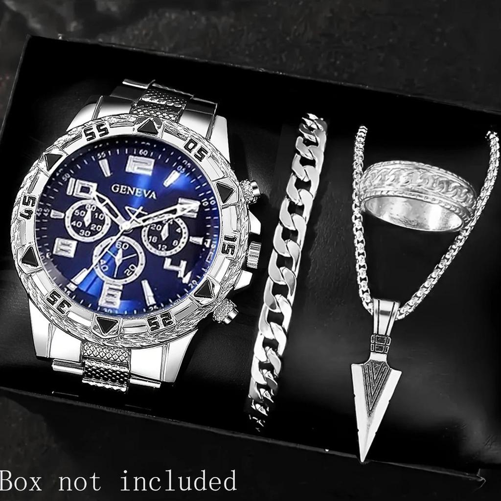 Elegant Men's Watch Set: High-end Business & Gift Collection - 4 Piece Set