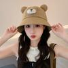 Cute Bear Fisherman Hat Children Spring and Summer Versatile Washbasin Hat Outdoor Travel Sun Hat