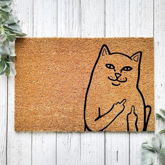 Напольный ковер с мультяшным котом, средний палец, презрение, уходи, коврик для ванной комнаты, водопоглощающий коврик для дома, Decoearion, коврик для входа в спальню