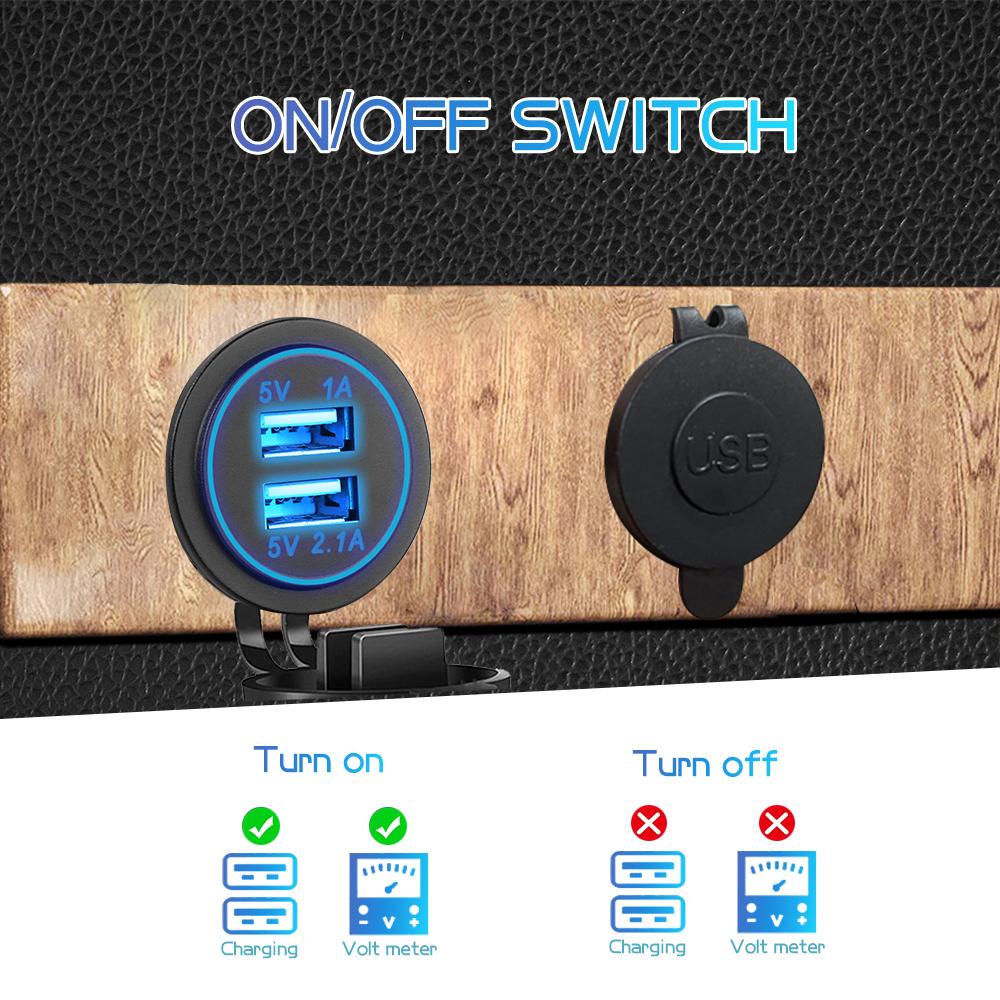 12 В 24 В 3,1 А автомобильное зарядное устройство быстрая зарядка двойной USB прикуриватель розетка светодиодный цифровой дисплей для автомобиля лодки морского мотоцикла