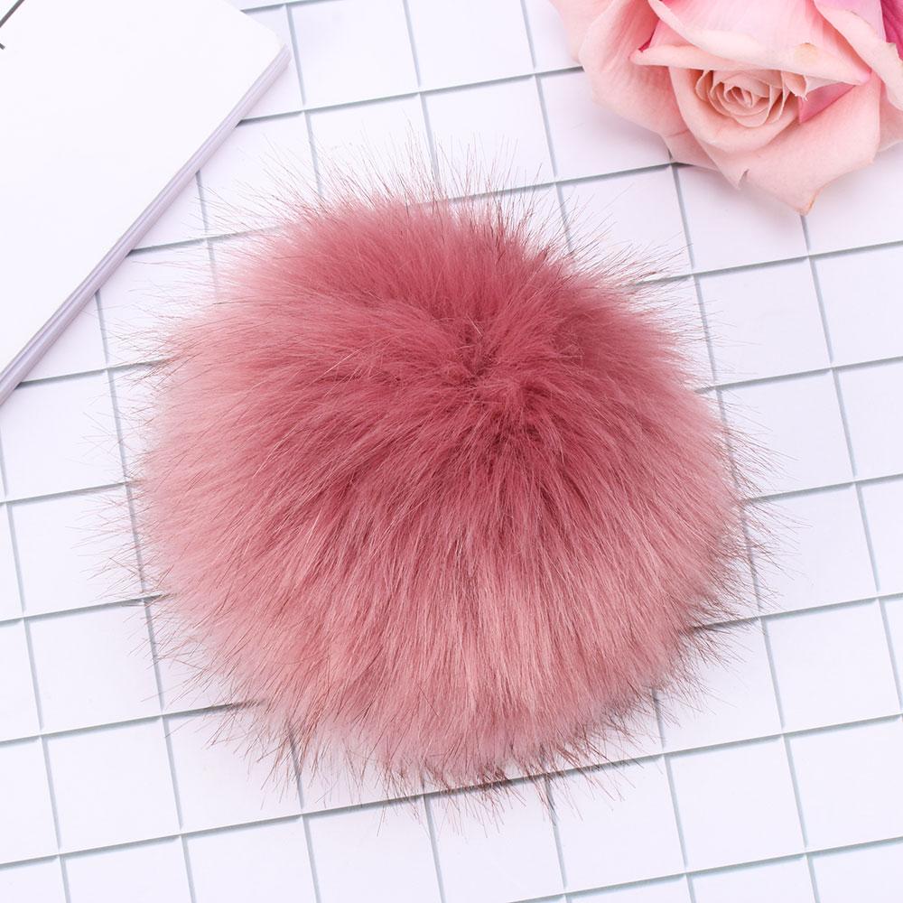 15cm New Pom Women Fur Pompom Knitted Hat Skullie Imitation