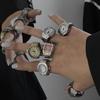 Vintage Punk Finger Watch Mini Elastic Strap Alloy Watches Couple Rings Jewelry Clock Retro Roman