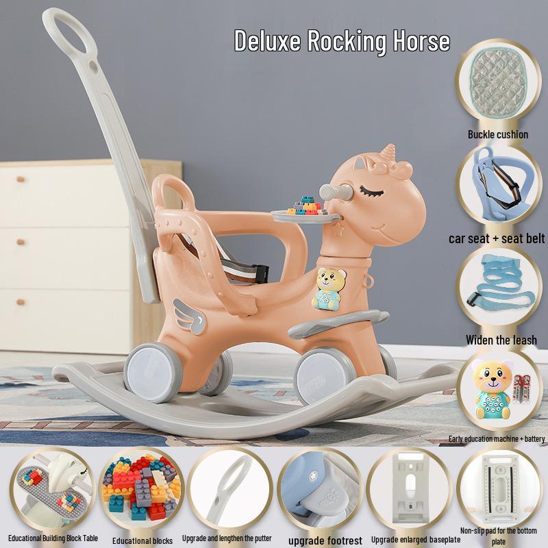 Детская деревянная качалка и прогулочная коляска 2-в-1 - Идеальный подарок на день рождения для годовалых детей