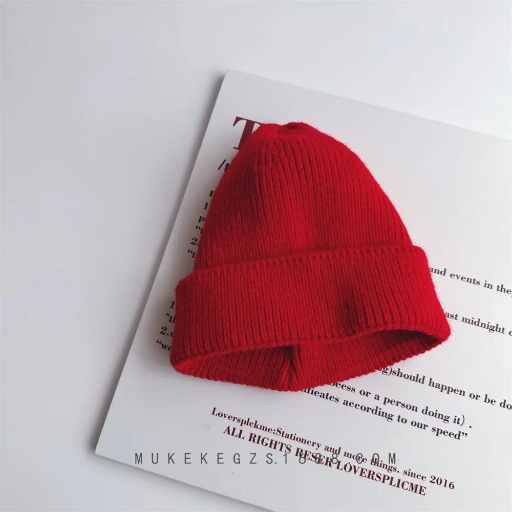 Детская шапочка однотонная вязаная детская зимняя шапка для детей теплая вязаная крючком шапка для мальчиков и девочек шапка для малышей детский чепчик Gorras Gorro