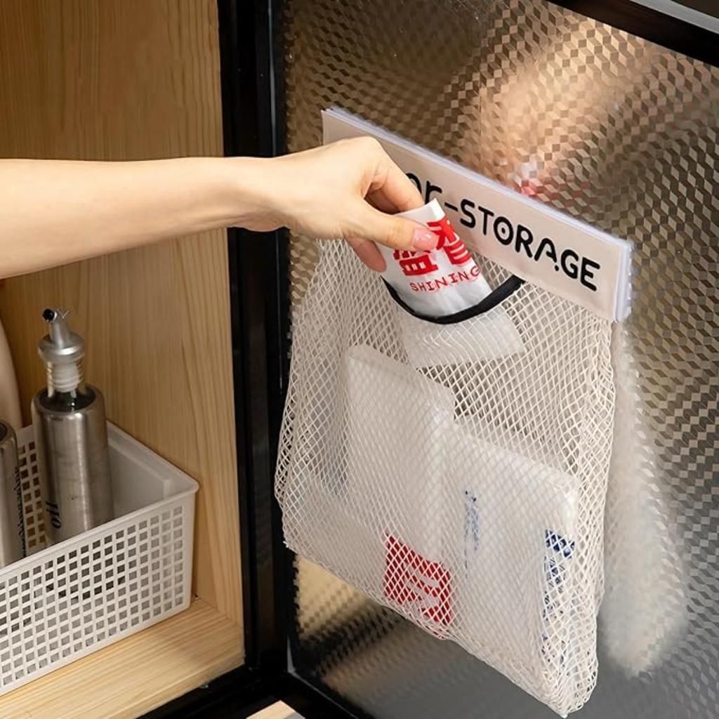 4 шт. Пластиковый пакет для хранения кухонных мусорных мешков, органайзер, настенный, большой емкости, сумка для хранения, сетка на липучке