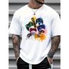 Men's Summer Game Console Printed Round Neck Short Sleeve Casual T-Shirt