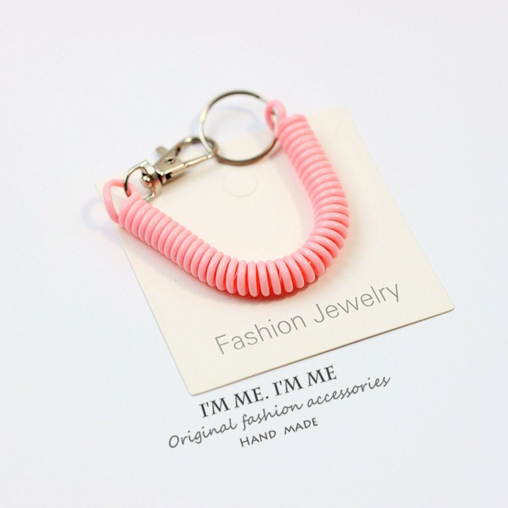 Lanyard Stretchy Key Chain Holder Stretch Spring Coil Key Hooks Keyring Anti-lost Lobster Clasp