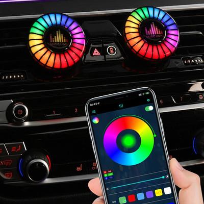 Автомобильная музыкальная ритм-лампа освежитель воздуха RGB 256 цветов управление звуком через приложение голосовой ритм атмосферная опция освежитель воздуха окружающий свет