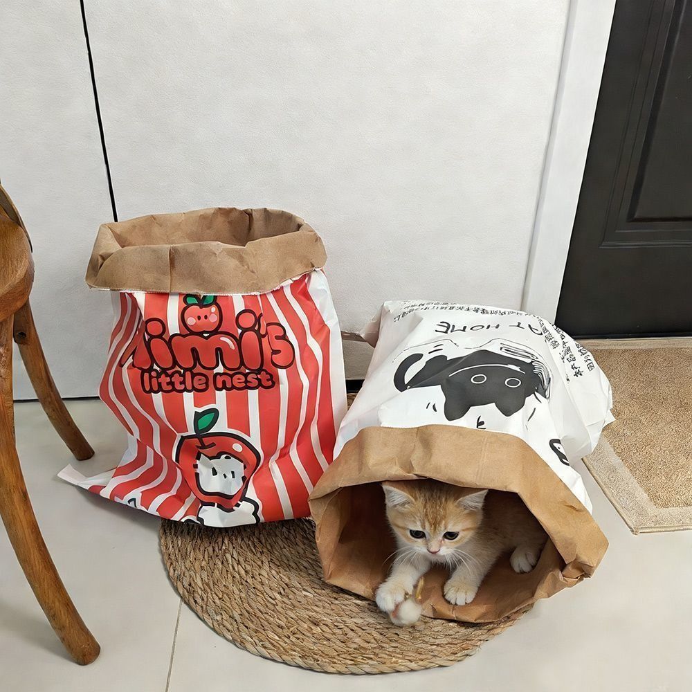 Hide-and-seek Kraft Paper Tunnel Decompression Cat and Dog Kraft Paper Bag Kraft Paper Cat Toy