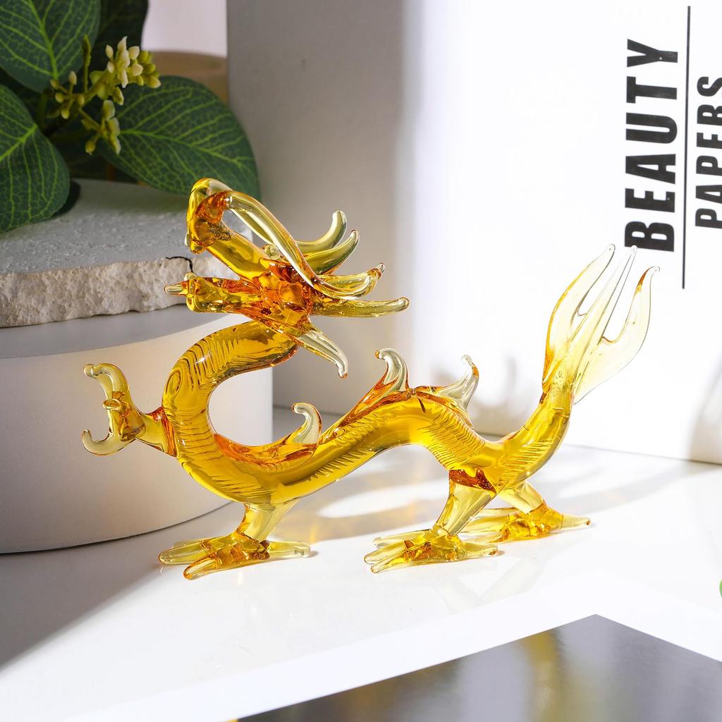 Фигурка дракона из кристалла Кертари, статуэтка дракона зодиака, фен-шуй 2024, новогодняя статуэтка дракона, талисман для интерьера 7 см [подлинный продукт] -
