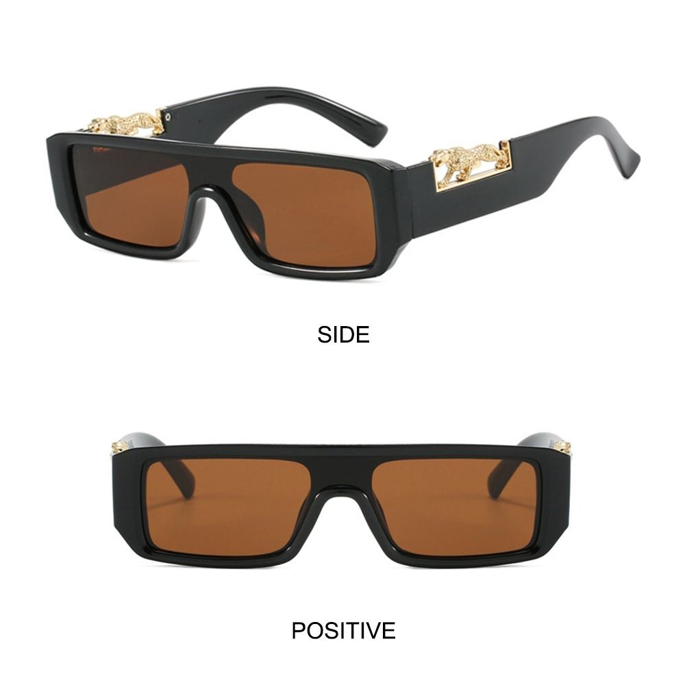 Солнцезащитные очки Cheetah Decorative One Piece для женщин и мужчин, классная квадратная оправа, узкие края, модные винтажные солнцезащитные очки в стиле хип-хоп