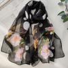 1PC  Women's Fashion Summer Long Soft Flower Print Scarf Shawl Chiffon Silk Scarves Beach Sunscreen Scarf