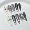 European & American Hot Girl Chic Nail Art: Long Pointed, Hand-Painted Metal Shape Stickers