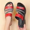 Fashion Shoes Woman Summer Sandals Women Leather Flat Comfortable Footwear Beach Slippers Women's Wedge Low Heels Shoes Mother Shoes6gb