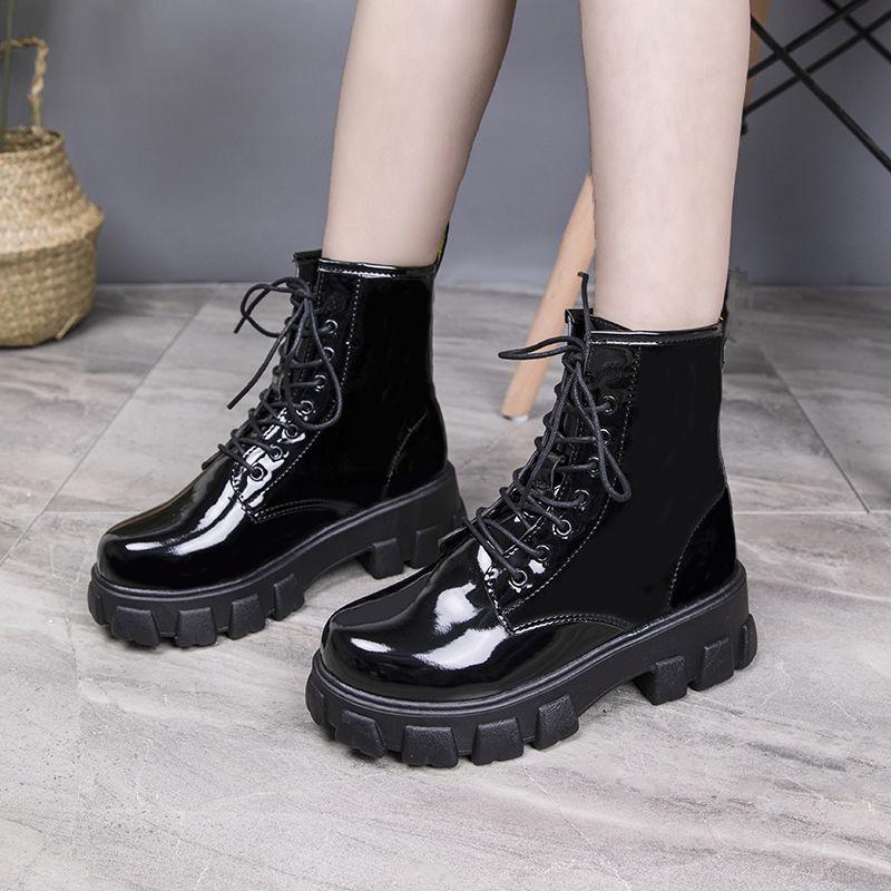 Ботинки Martin женские бархатные новые британские ботинки на толстой подошве осенние одинарные модные короткие ботинки теплые зимние ботинки