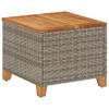 Garden Table Gray 45x45x37 cm Poly Rattan Acacia Wood