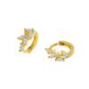 S925 Silver Geometric Waterdrop Cubic Zirconia Huggie Earrings For Women Metallic Ear Studs Hoops