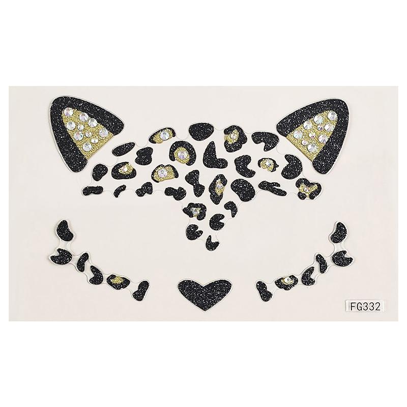 1 шт. 3D акриловая наклейка для дрели, милые наклейки для лица кошки, шар, вечерние украшения для лица, алмазный маскарад, временные татуировки, наклейки