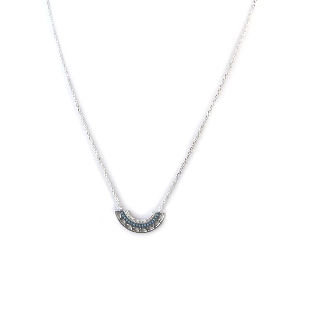 Les Trésors De Lily [N6231] - Серебряное колье «Навахо» с бирюзой (родиевое покрытие)