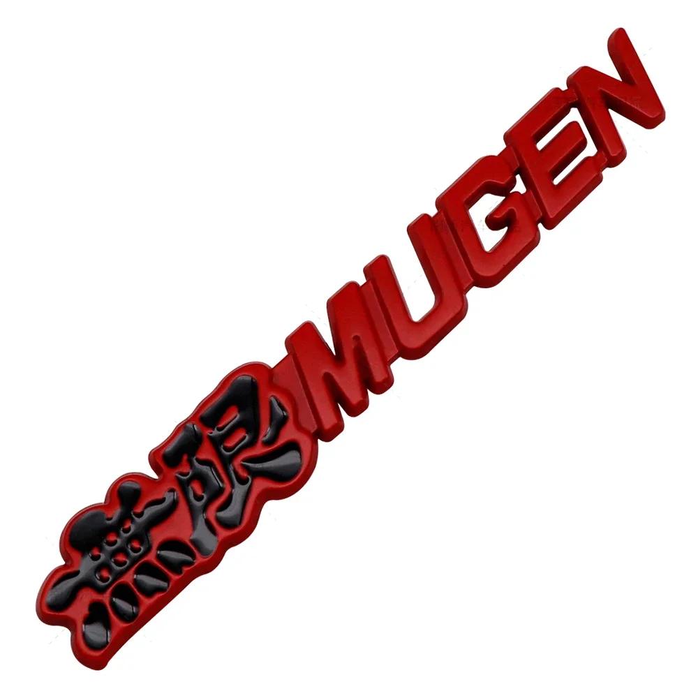 3D Metal Mugen Letters Car Front Grille Badge Rear Trunk Emblem Sticker For Honda Civic CRV H-RV City CRZ Fit Spirior