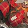 Women's Korean Plaid Tassel Scarf - Festive & Warm for Christmas & New Year
