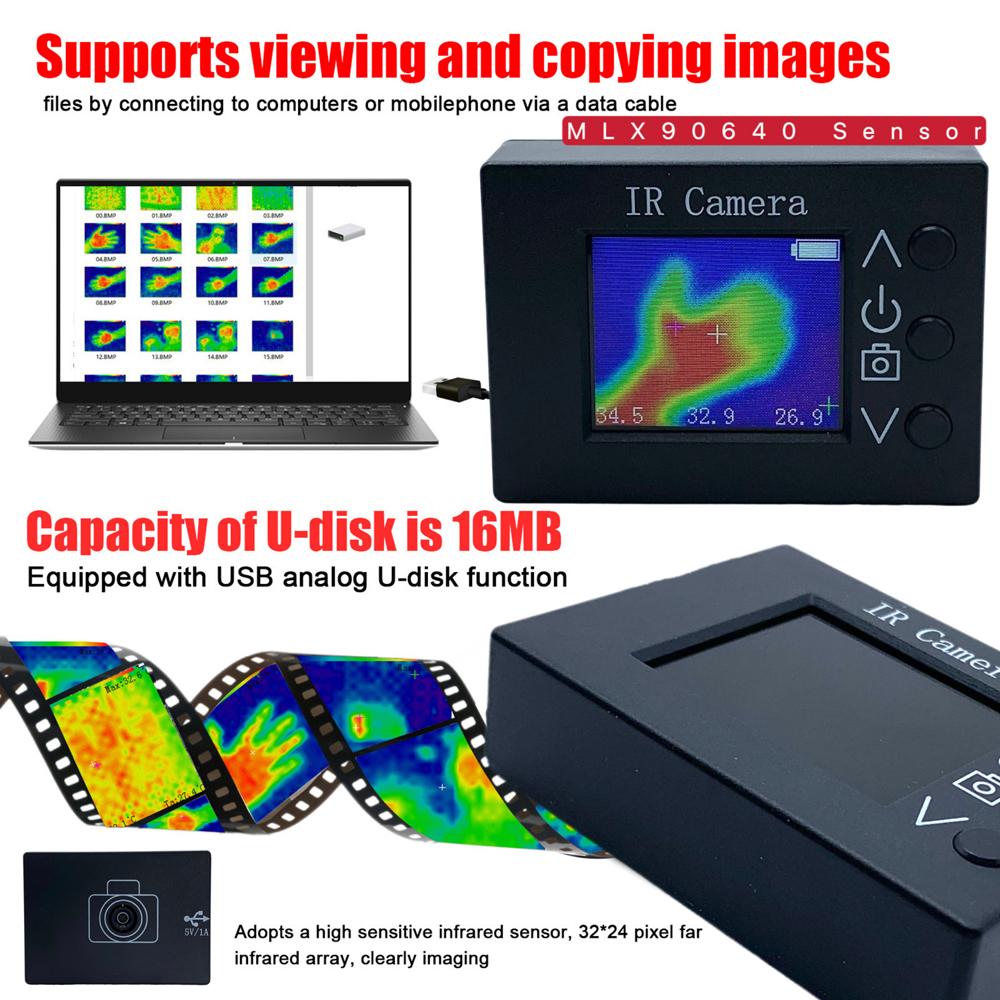 32 * 24   Infrared Sensors Portable Thermal Imager Handheld 1.8inch   Display 160*128 Resolution Clear Definition Imaging Camera -40 celsius  to