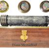 Custom Multicolor Brass Kaleidoscope with Leather and Wood Box Personalized Gift for Dads Men Women, Kids Birthdays, Christmas Decor (Gray)