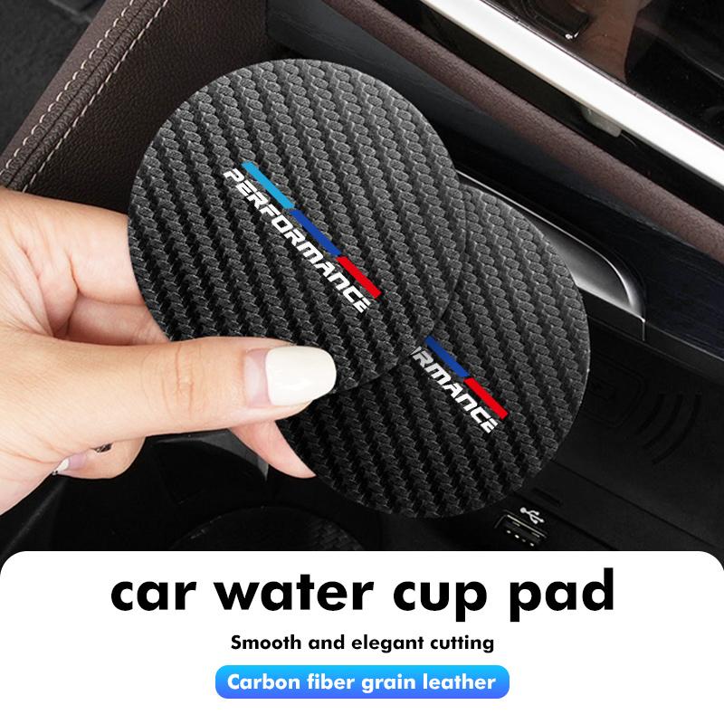 2pcs Car Coaster Water Cup Holder Anti-Slip Pads Accessories For BMW M 1 3 4 5 6 7 Series M3 M6 F01 F02E34 E36 E70 F10 X6 X1 UF0