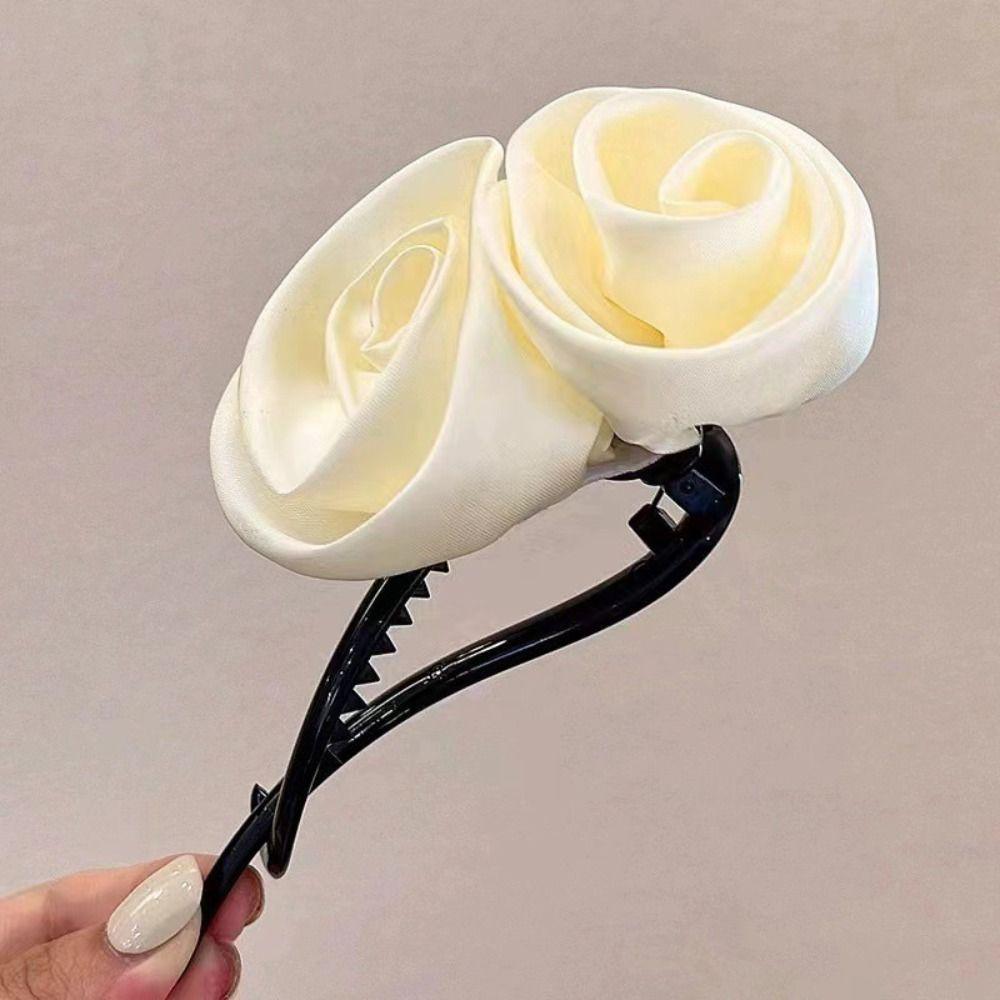 Заколка-цветок для волос Элегантная атласная витая заколка Милая роза заколка для волос для девочек