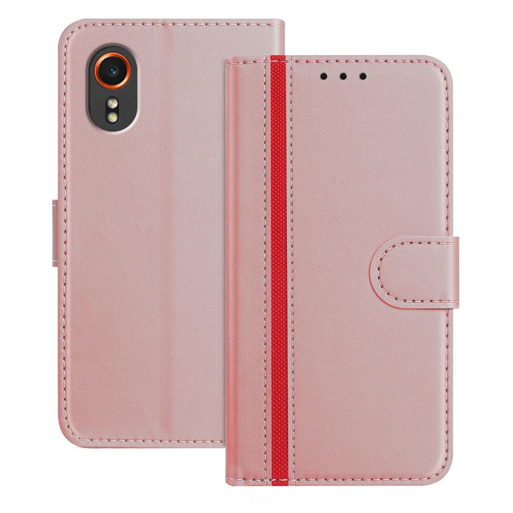 For Samsung Galaxy Xcover7 Phone Cases Wallet Stand Color Splicing Leather Cover with Magnetic Clasp