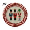 Round Washable Placemats Christmas Placemat, 14 Inch Festive Pattern Anti Slip Tabletop Protector, Party Table Setting Heat Insulation Place