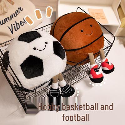 Плюшевая игрушка-подушка Hobby Sports для мальчиков - Дизайн баскетбол и футбол, Идеально подходит для подарков на день рождения для начальной школы и детского сада