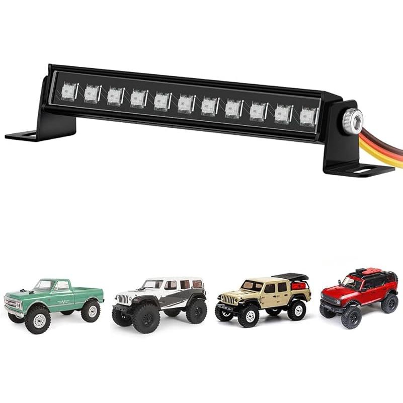 for AXIAL SCX24 RC Light Bar 8 Light Modes 44mm Roof Lamp for AXIAL SCX24 Bronco C10 JLU Gladiator Deadbolt RC Upgrade Parts