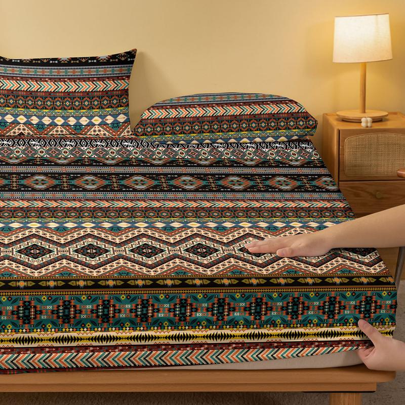 1 Простыня на резинке с матовым принтом в простом современном богемном стиле, Принт для спальни, Постельные принадлежности (Исключая наволочки)