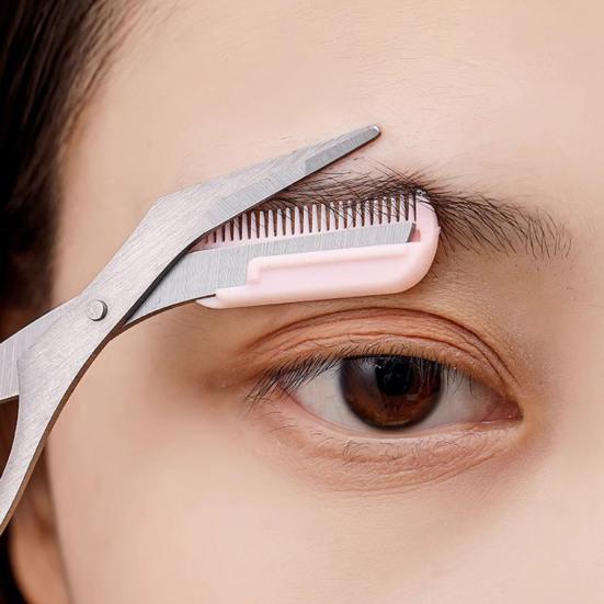 Ножницы для стрижки бровей с расческой из нержавеющей стали, нескользящие, прецизионный триммер для бровей, инструмент для ухода для мужчин и женщин для удаления волосков на бровях