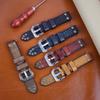 Watch Band Vintage Comfortable Engraved Buckle Faux Leather Belt Wrist Strap Replacement for Daily Wear