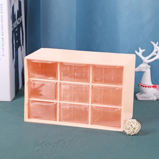 Convenient Cosmetic Storage Box Transparent And Visible Organization 3 Colors Mini Compact 6/9 Drawers Storage Container for Home