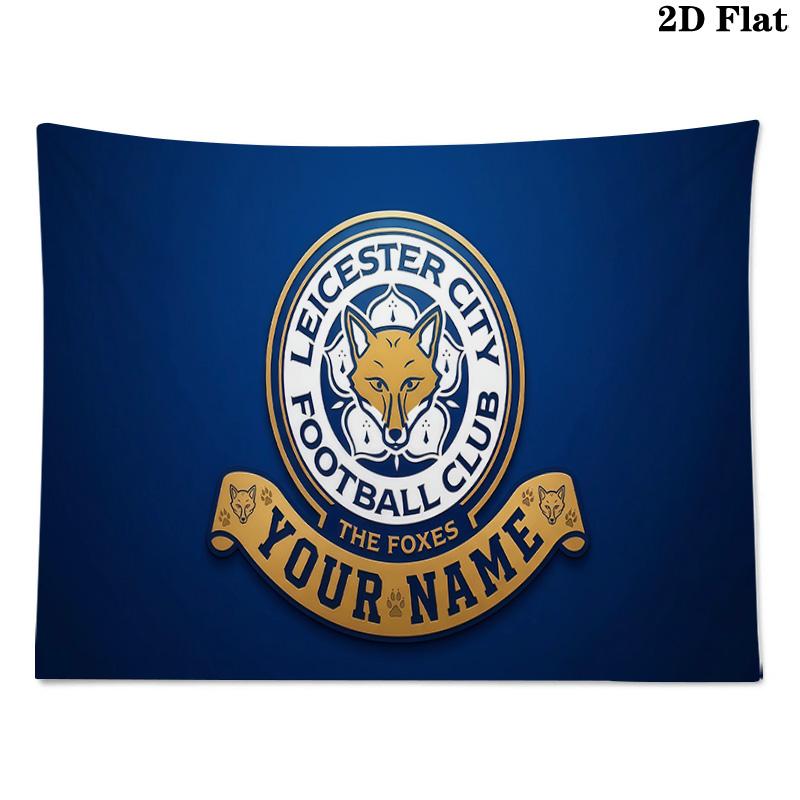 Custom Name Leicester City Football Club Printed Tapestry – Wall Hanging for Bedrooms, Dorms, and Home Decor