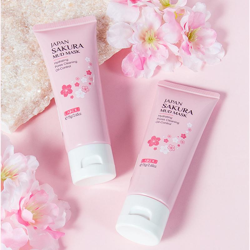 LAIKOU Маска с вишневым цветом, 75 г. Грязевая маска мазкового типа для очистки пор. Уход за кожей. Увлажнение и увлажнение.