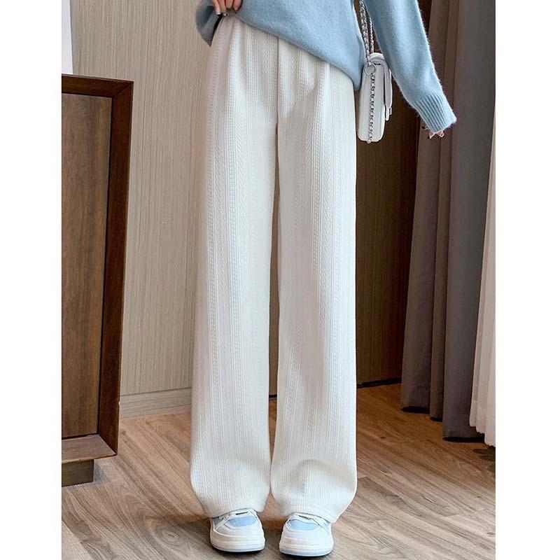 High-waisted Draped Wide-leg Trendy Velvet Pants Autumn Winter Slimming Versatile Casual Trousers for Women