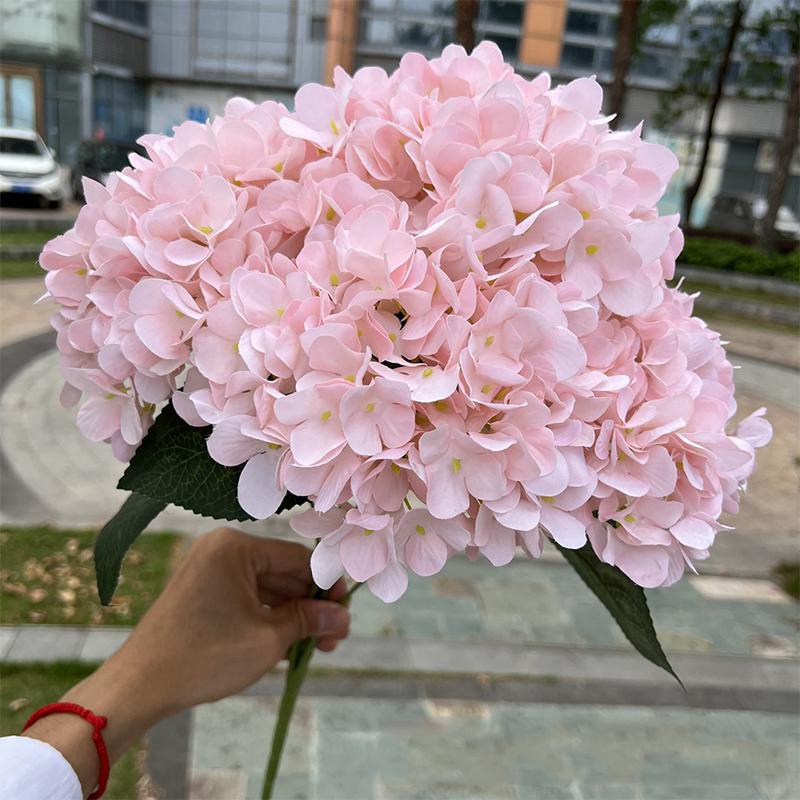 1PC 5-Head Artificial Flowers Silk Hydrangea Bridal Bouquet Real Touch Fake Flowers Home Party Wedding Decoration