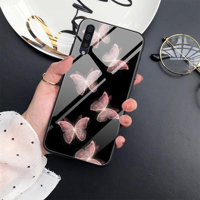 Butterfly Protection Shell For Samsung Galaxy A71 A72 A70 A73 A53 A13 5g A03 A22 A21s A03 Core A42 A52 Tempered Glass Cover