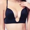 Women Bra U-shaped Push-up Wireless 45355 Cup Anti-exposure Non-slip Low-cut Dress Matching Back Beautifying Invisible Bra