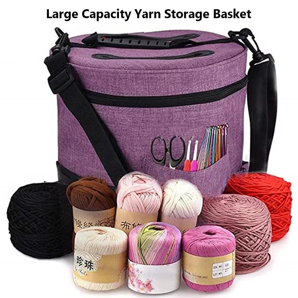 Хранение крючков и спиц Сумка для хранения вязальной пряжи Портативная сумка-тоут для любителей вязания своими руками