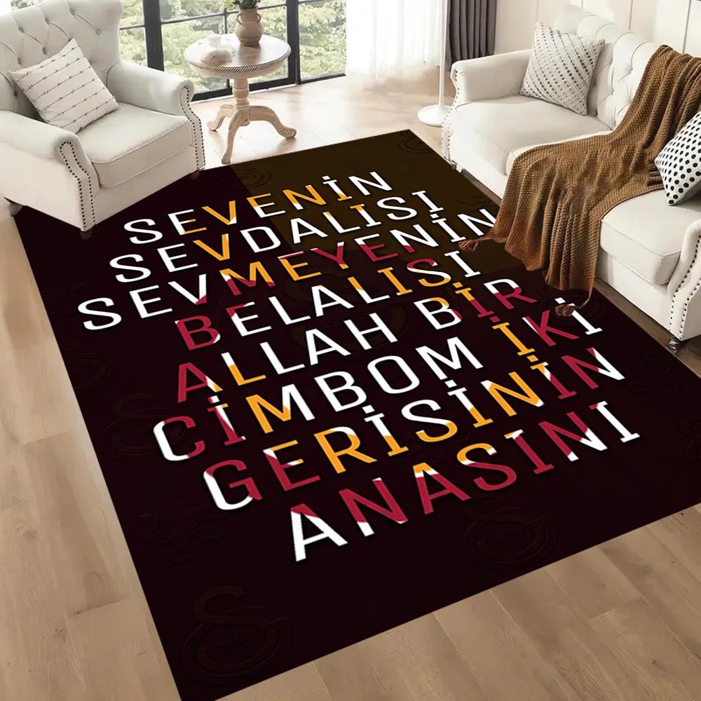 Galatasaray 37 Floor Rug Office Rug Perfect for Study room Dining Room Foyer Kitchen Anti-slip Rug Decorate Offices