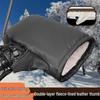 Winter Electric Vehicle Warm PU Leather Handlebar Covers - Rain & Windproof Motorcycle Handguards