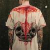Vintage T Shirt For Men Summer Horror UndeadSkulls Pattern Printed Short Sleeve Oversized T-shirt Loose Men Clothing s-5XL